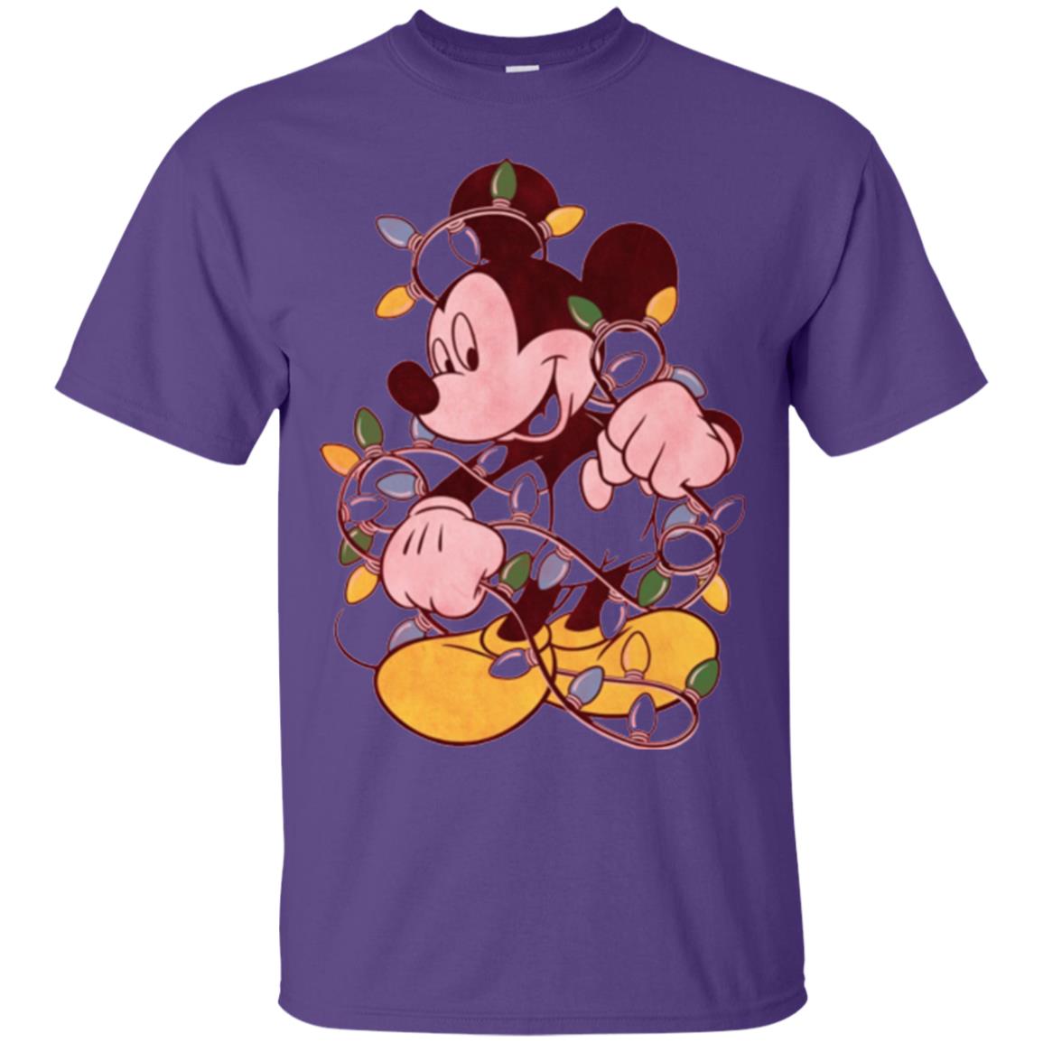 Christmas Lights T-shirt Disney Mickey Mouse Purple
