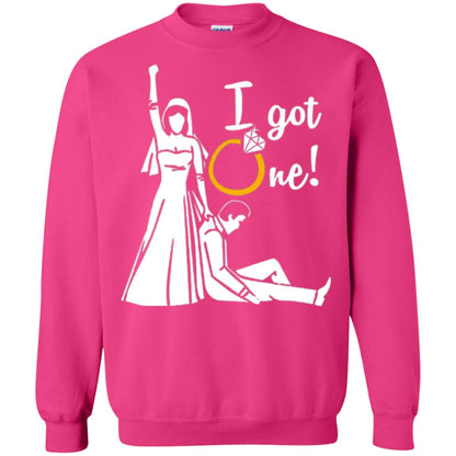Just Married T-shirt I Got One - Funny Gift For Bride Heliconia