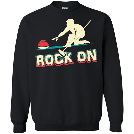 Curling Winter Lover T-shirt Rock On Curling Winter Sports Black