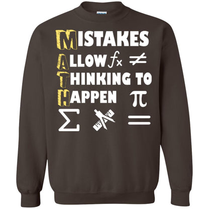 Math Lover T-shirt Mistakes Allow Thinking To Happen Dark Chocolate