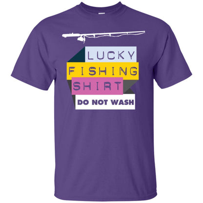 Fisherman T-shirt Lucky Fishing Shirt Do Not Wash Purple
