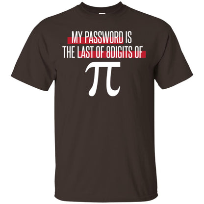 Pi Day T-shirt My Password Is The Last Of 8digits Of Pi Dark Chocolate