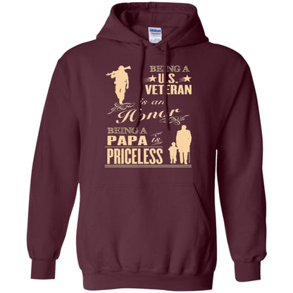 Papa T-shirt Being A U.s Veteran Maroon