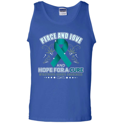 Myasthenia Gravis Awareness T-shirt Peace Love And Hope Royal
