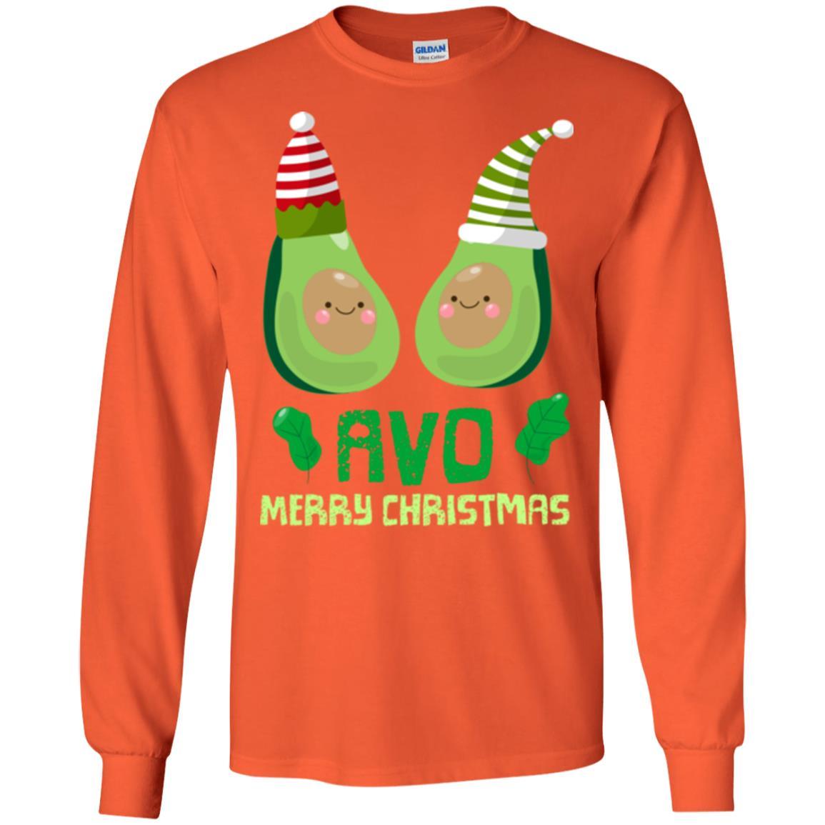 Avocado Merry Christmas T-shirt Orange