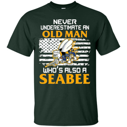 Navy Seabee Veteran T-shirt Never Underestimate An Old Man Forest