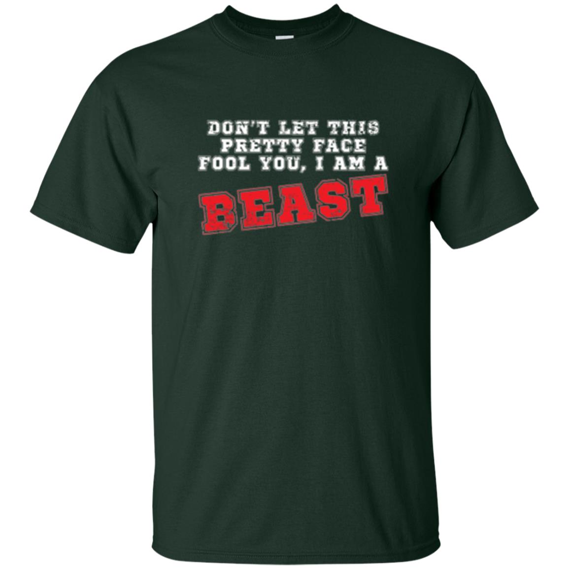 Wrestling T-shirt Don_t Let This Pretty Face Fool You Forest Green