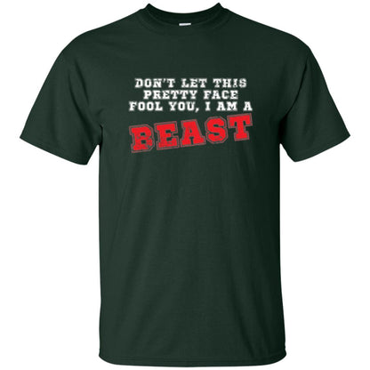 Wrestling T-shirt Don_t Let This Pretty Face Fool You Forest Green