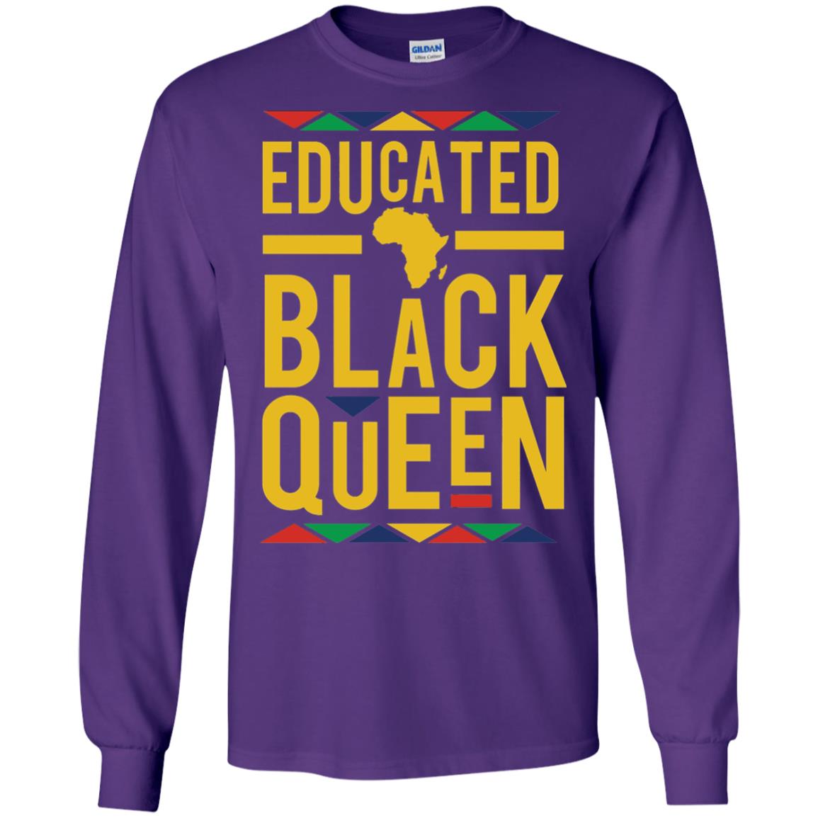 African Dna Pride T-shirt Dashiki Educated Black Queen Purple