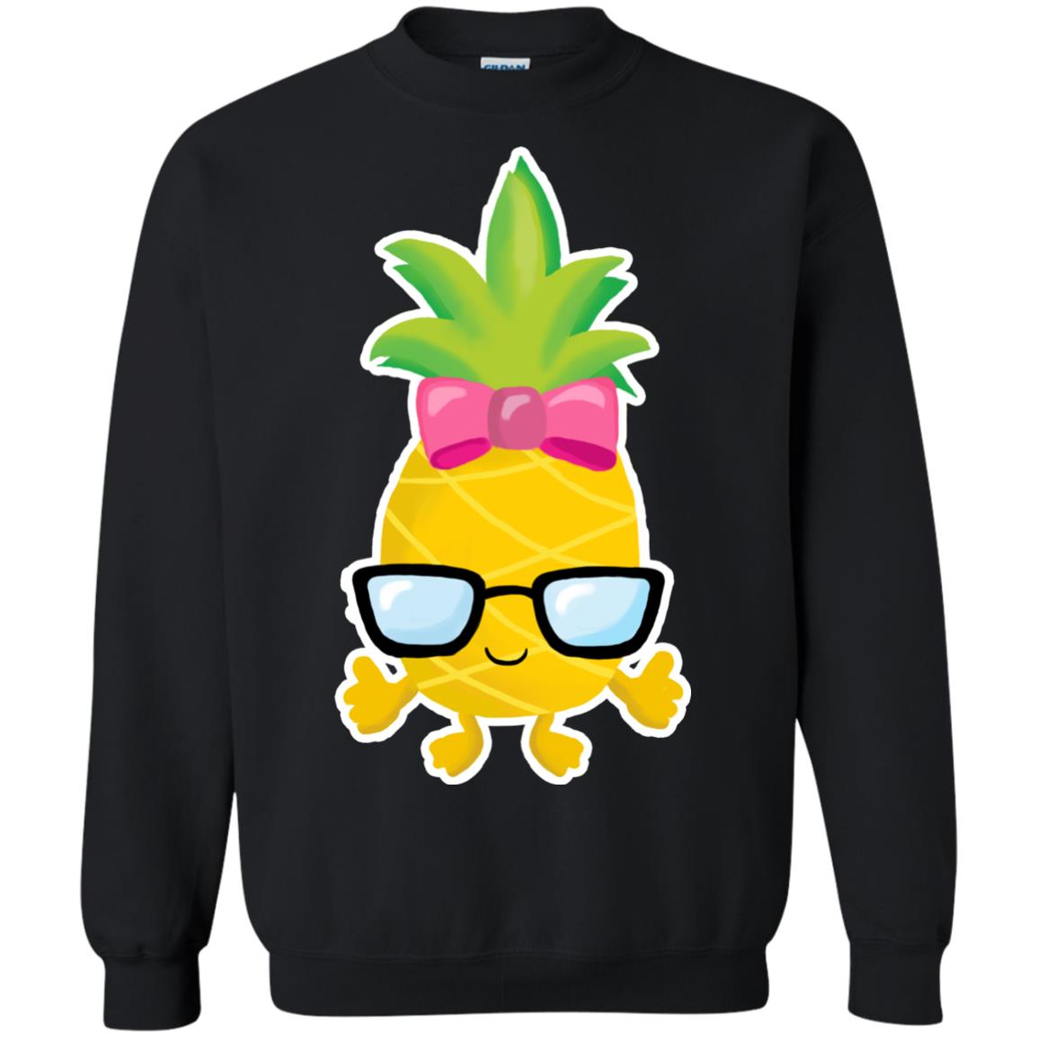 Funny Pineapple With Glasses For Girls Womens Shirt Black