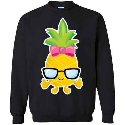 Funny Pineapple With Glasses For Girls Womens Shirt Black