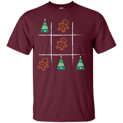 Christmas T-shirt Tic Tac Toe Board Game Maroon