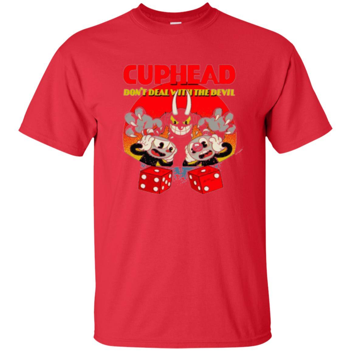 Cuphead And Mugman Devil_s Dice Video Game Graphic T-shirt Red