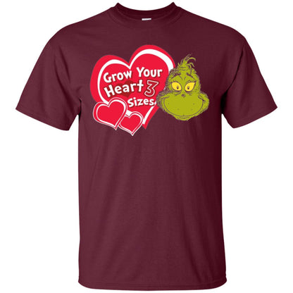 Dr. Seuss Grinch T-shirt Grow Your Heart 3 Sizes Maroon