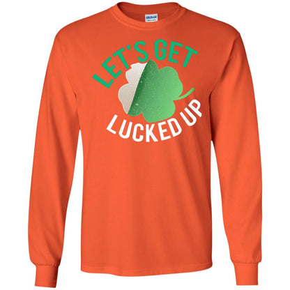 Let's Get Lucked Up Shamrocks Saint Patrick's Day T-shirt Orange