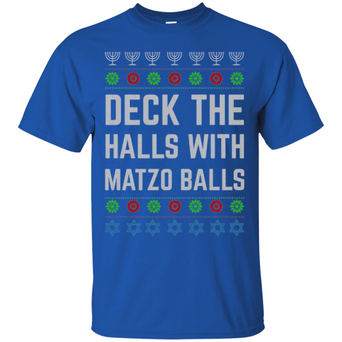 Christmas T-shirt Deck The Halls With Matzo Balls Royal