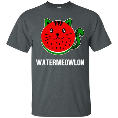 Watermeowlon Funny Summer Melon Fruit Shirt Dark Heather