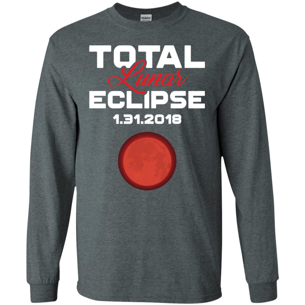 Eclipse January 31st 2018 Total Lunar Eclipse T-shirt Blood Moon Dark Heather