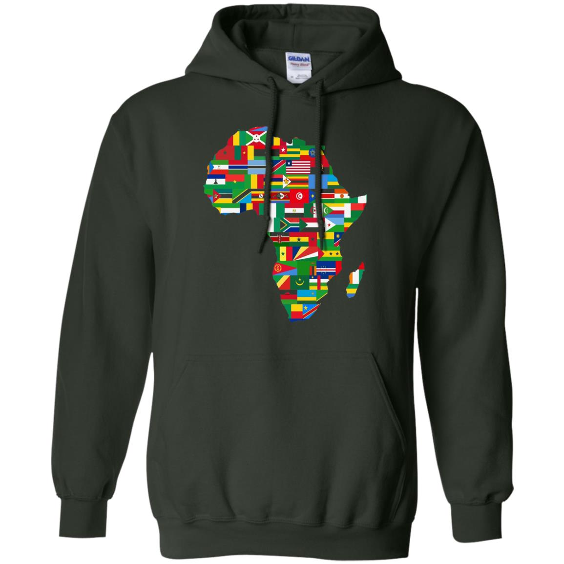 Proud African Country Flags Continent Love Proud African American T-shirt Forest Green