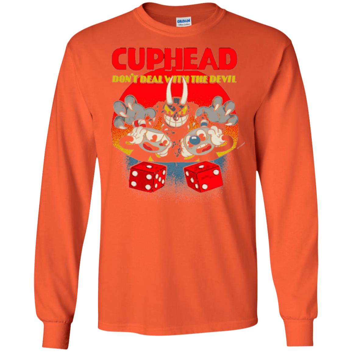 Gamer T-shirt Cuphead Don_t Deal With The Devil Orange