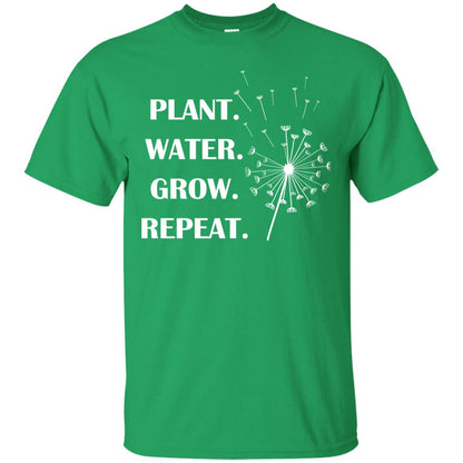 Plant Water Grow Repeat Gradener T-shirt Irish Green
