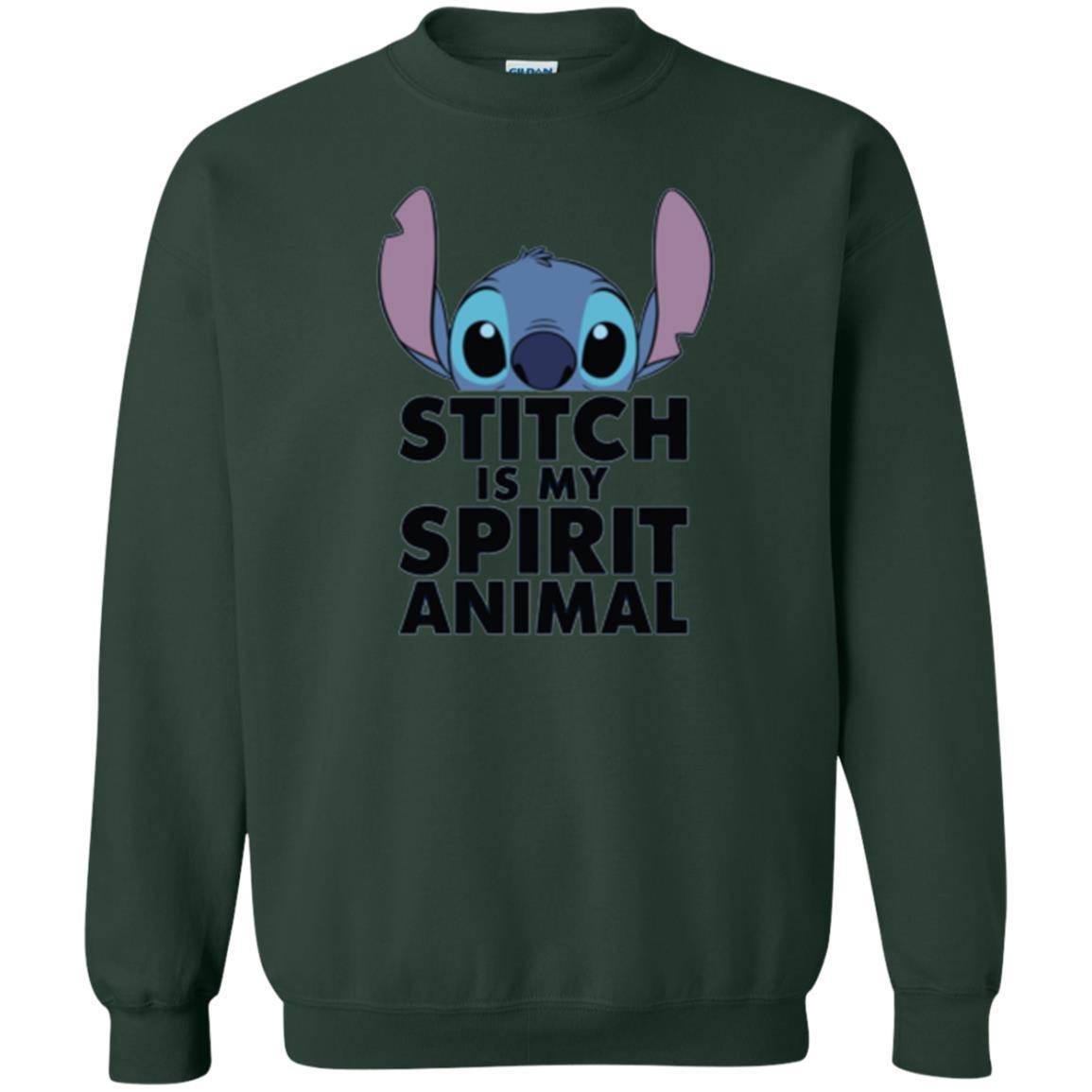 Disney Stitch Is My Spirit Animal T-shirt Forest Green