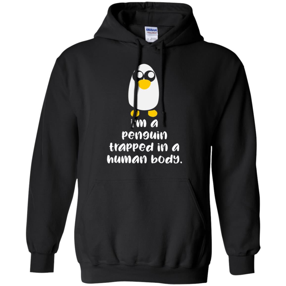 Penguin Lovers T-shirt I_m A Penguin Trapped In A Human Body Black