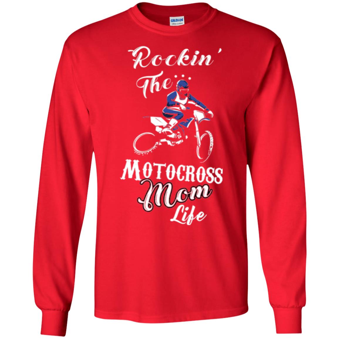 Rocking The Motocross Mom Life Mommy T-shirt Red