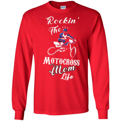 Rocking The Motocross Mom Life Mommy T-shirt Red