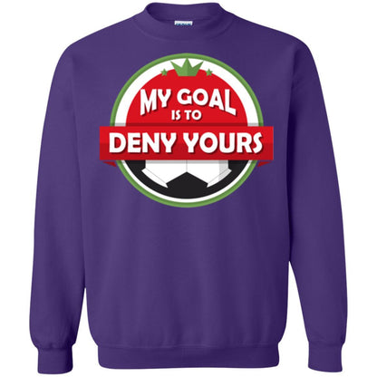 Soccer Christmas T-shirt My Goal Is To Deny Yours Purple