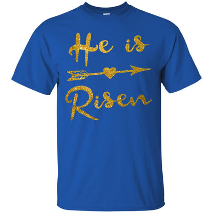 He Is Risen Christian T-shirt Royal
