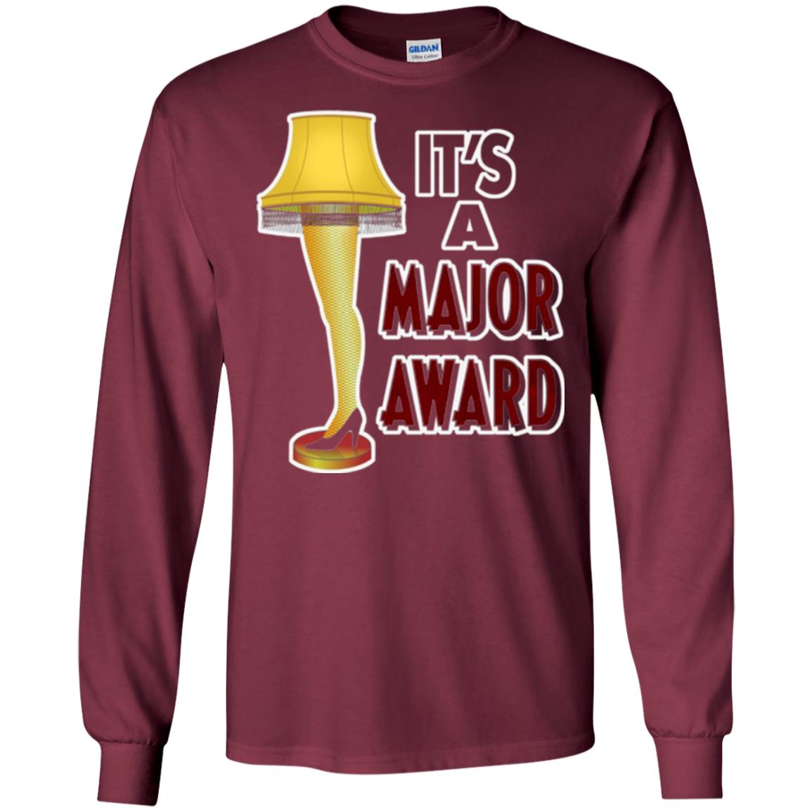 Christmas T-shirt It_s A Major Award Leg Lamp Maroon