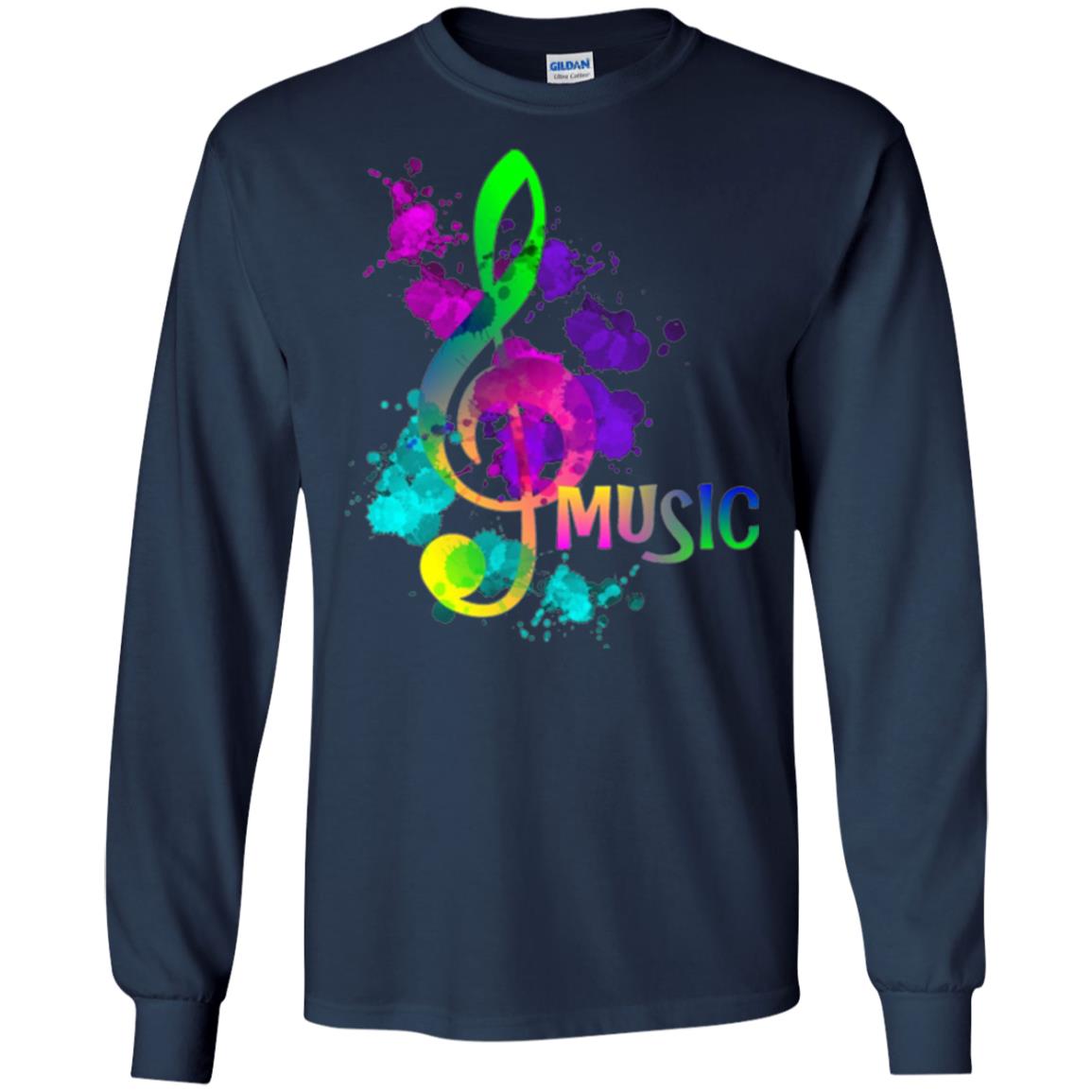 Funky Colorful Music Treble Clef Musican T-shirt Navy