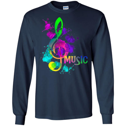 Funky Colorful Music Treble Clef Musican T-shirt Navy