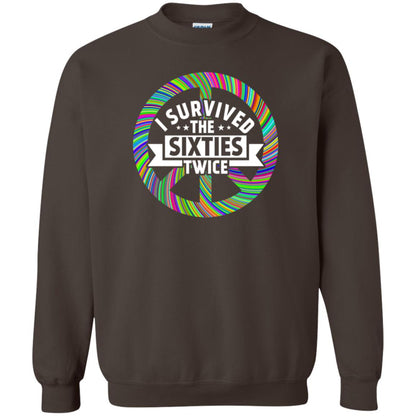 I Survived The Sixties Twice Peace Symbol Birthday Gift Shirt Dark Chocolate