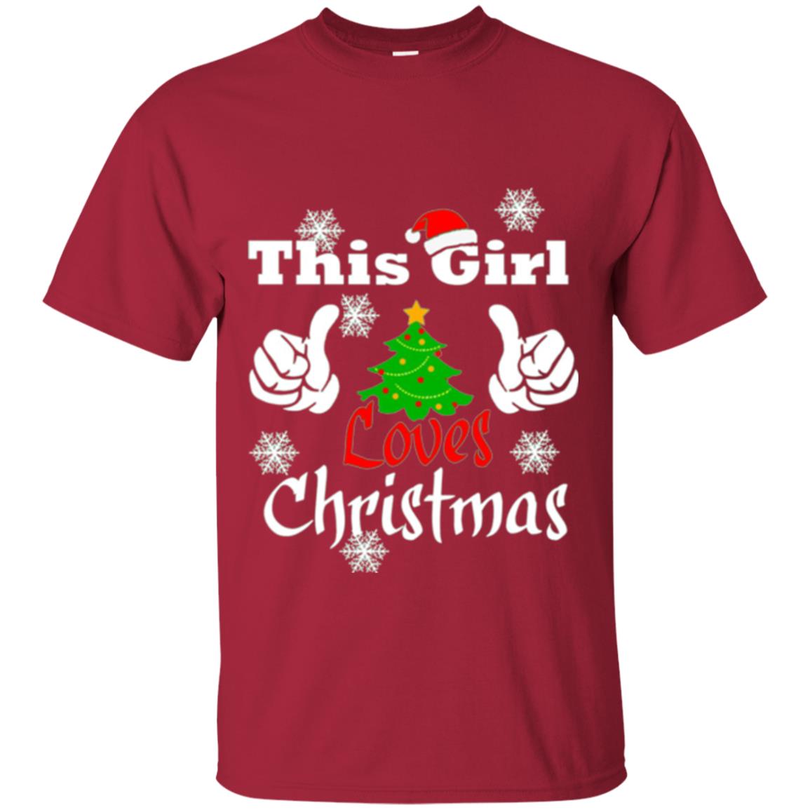Funny Christmas This Girl Loves Christmas T-shirt Cardinal