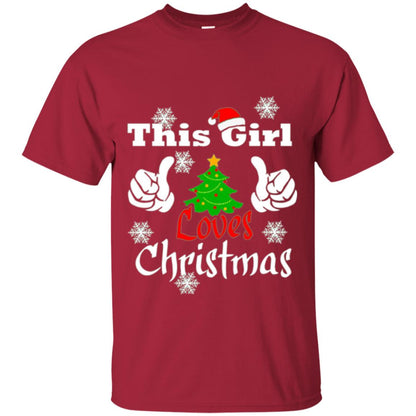 Funny Christmas This Girl Loves Christmas T-shirt Cardinal