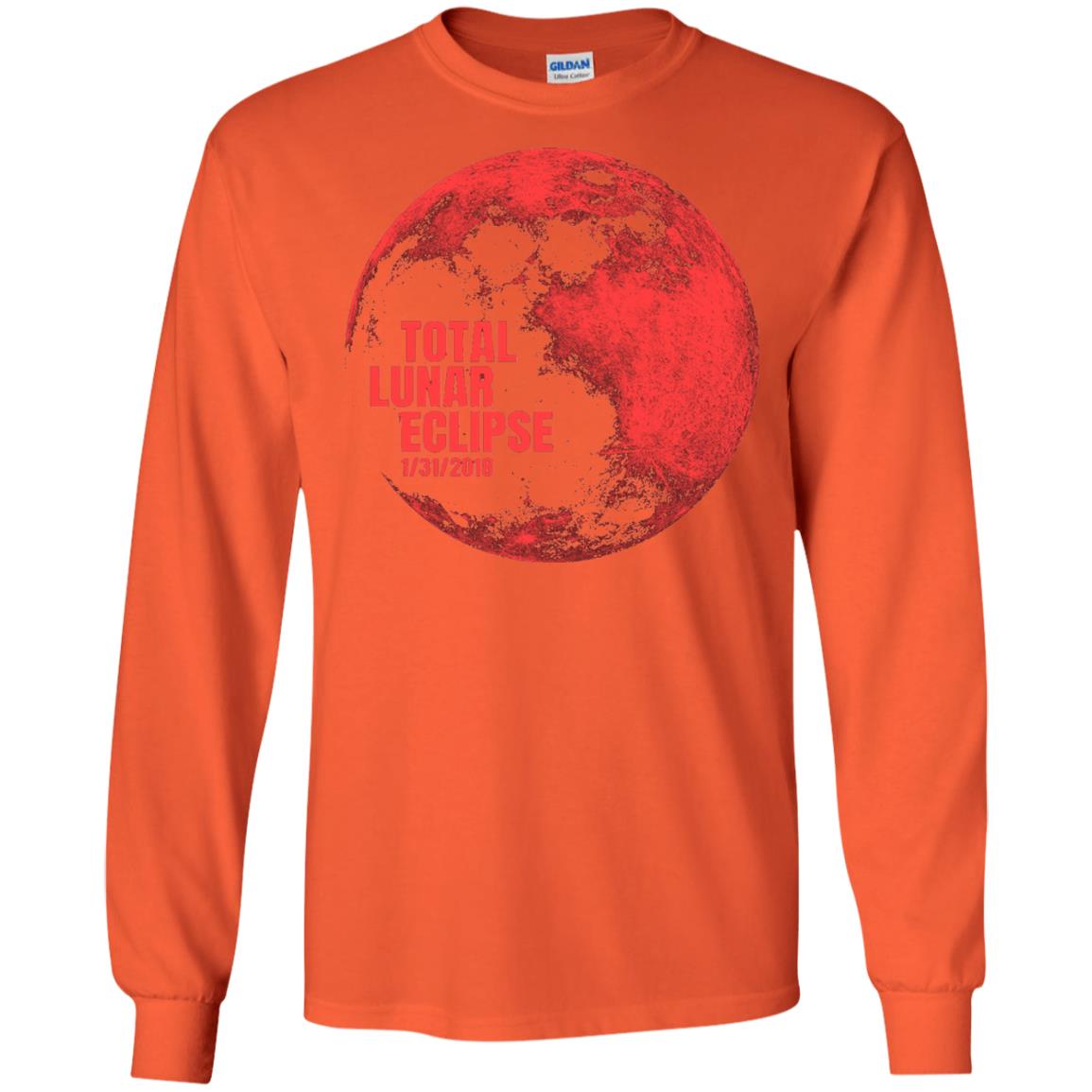 Total Lunar Eclipse 2018 Blood Full Red Moon T-shirt Orange