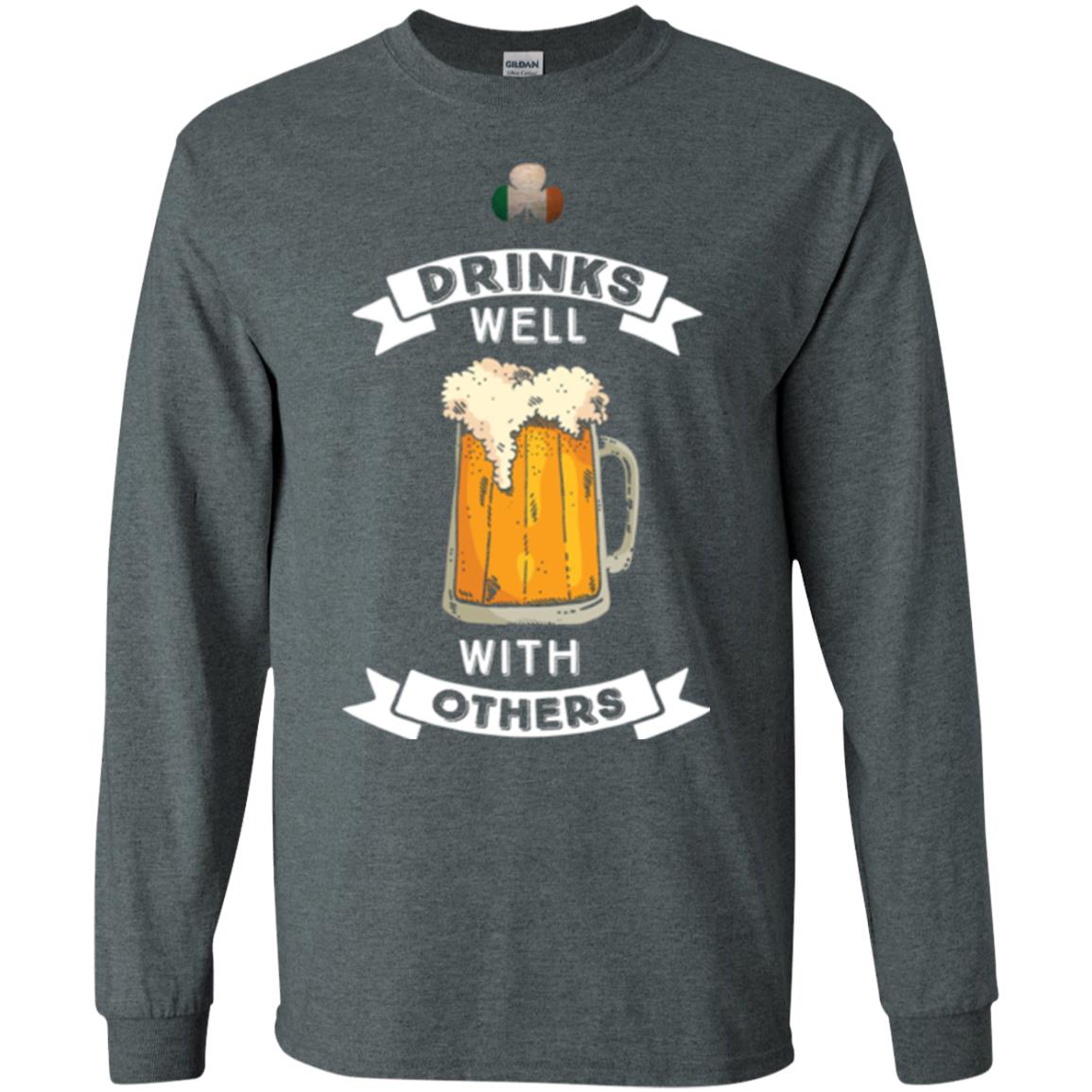 St. Patrick's Day T-shirt Drinks Well With Others Dark Heather