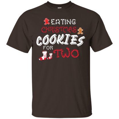 Christmas T-shirt Eating Christmas Cookies For Two Dark Chocolate