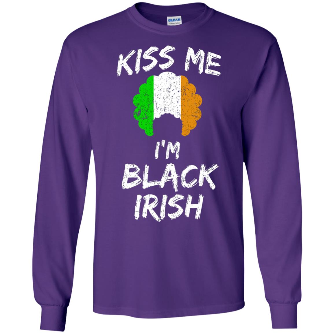 Kiss Me I_m Black Irish Funny St Patrick_s Day T-shirt Purple
