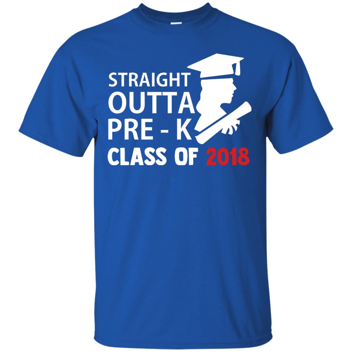 Straight Outta Pre-k Class Of 2018 Preschool Graduation Shirt Royal