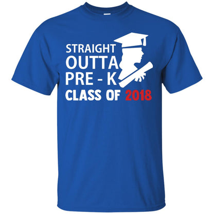 Straight Outta Pre-k Class Of 2018 Preschool Graduation Shirt Royal