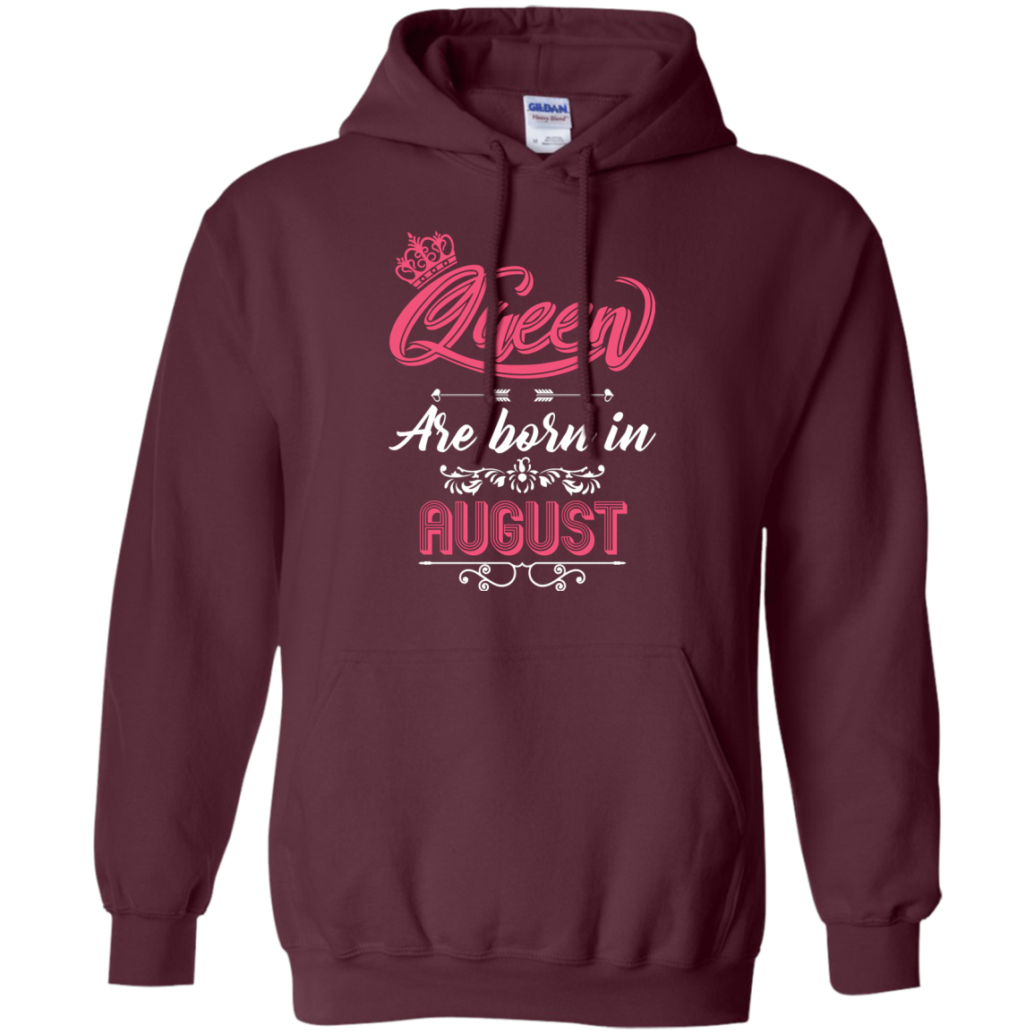 Brithday T-Shirt Queen Are Born In August Maroon