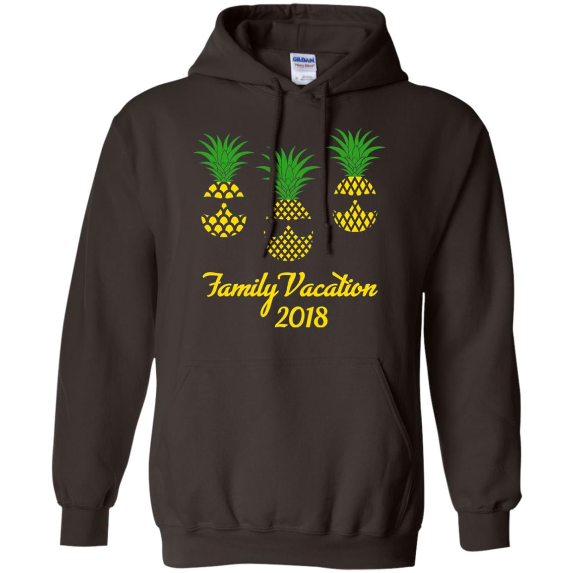 Family Vacation 2018 Shirt Hawaii Pineapple Sunglasses Dark Chocolate