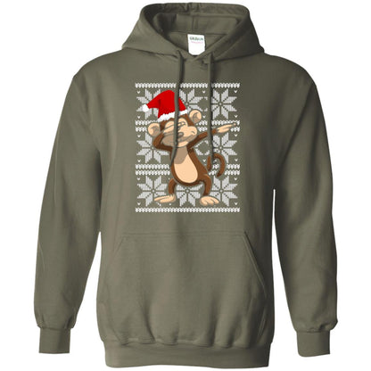 Christmas T-shirt Dabbing Monkey Military Green