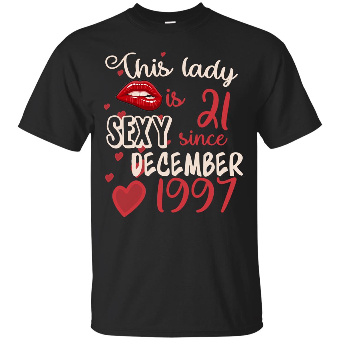 This Lady Is 21 Sexy Since December 1997 21st Birthday Shirt For December Womens Black