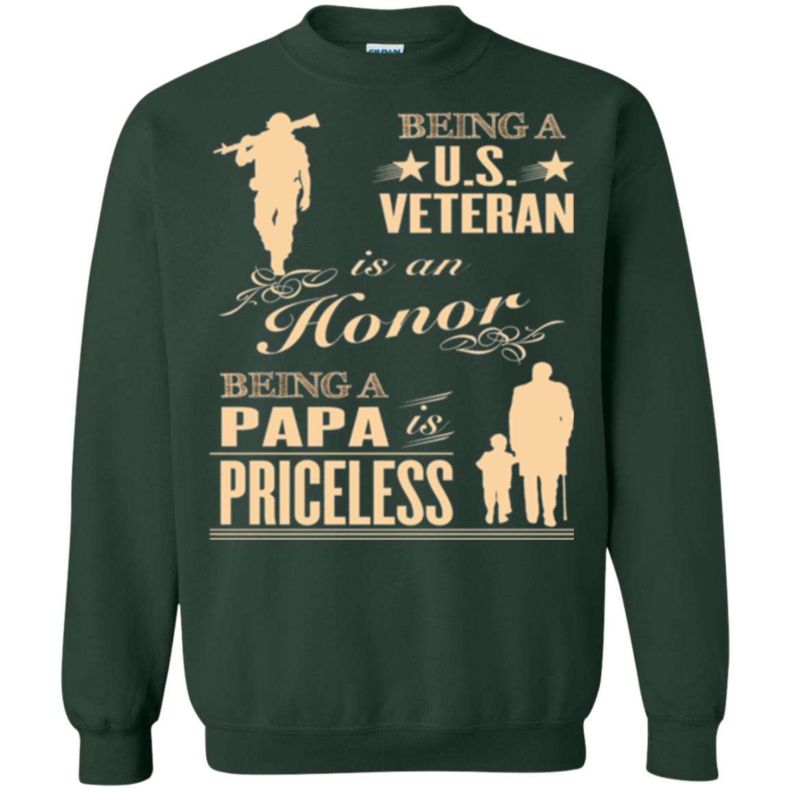 Papa T-shirt Being A U.s Veteran Forest Green