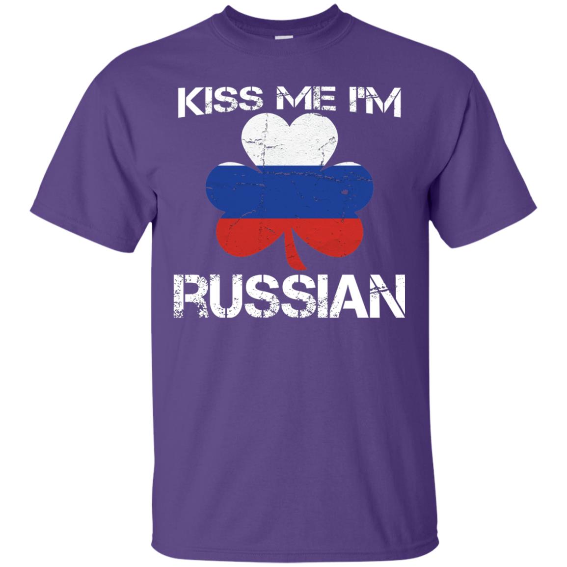 Kiss Me Russian Distressed St. Patrick_s Day 2018 T-shirt Purple