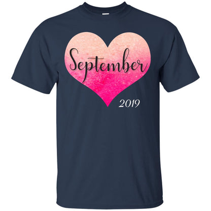 Pregnancy Reveal Announcement Party September 2019 Shirt Navy